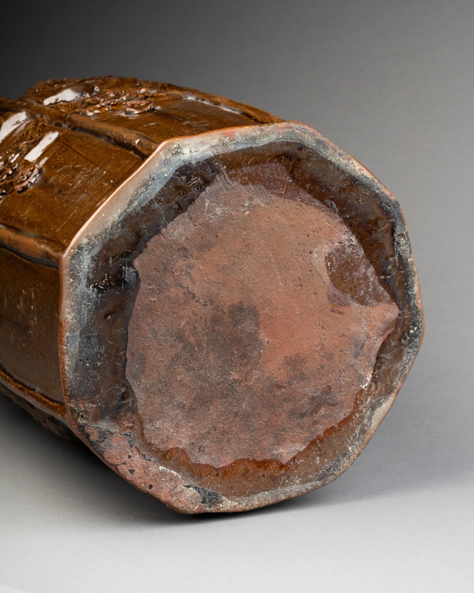 Large Stoneware Bottle – Germany, Creussen, 17th Century-photo-3