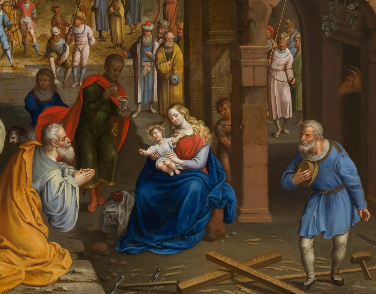 L'Adoration des Mages - Matteo Cristadoro (Agrigento c. 1635 - ?)-photo-4
