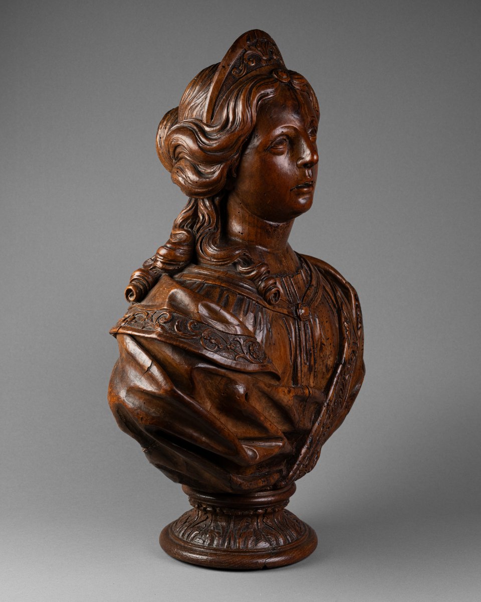 Bust Of A Woman Wearing A Tiara – Louis XIV Period -photo-2