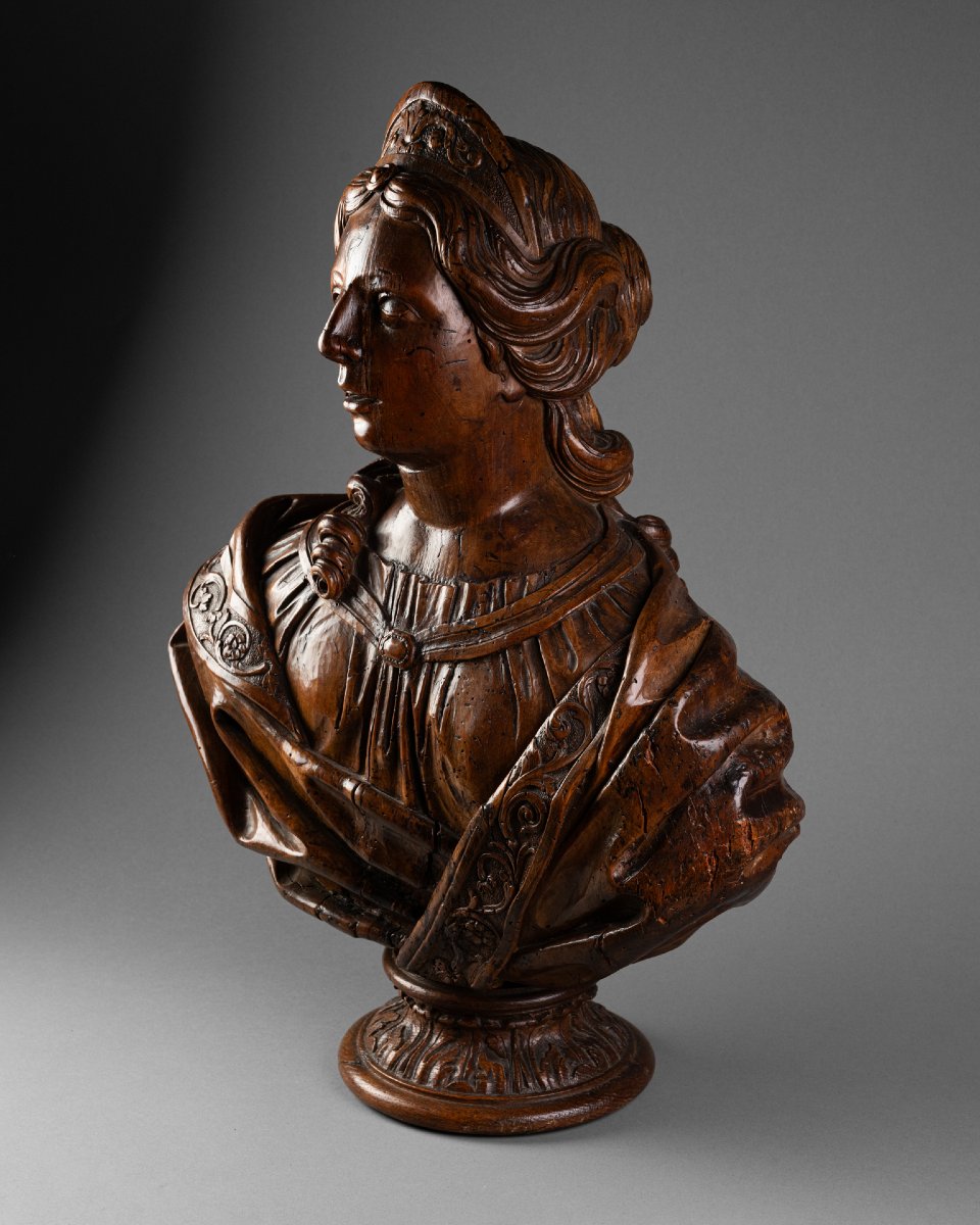 Bust Of A Woman Wearing A Tiara – Louis XIV Period -photo-3