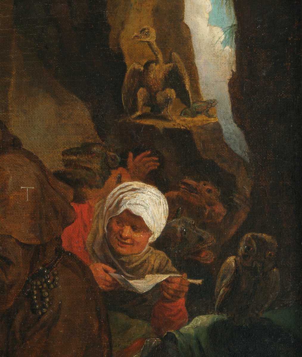 The Temptation Of Saint Anthony – 17th Century Flemish School-photo-4