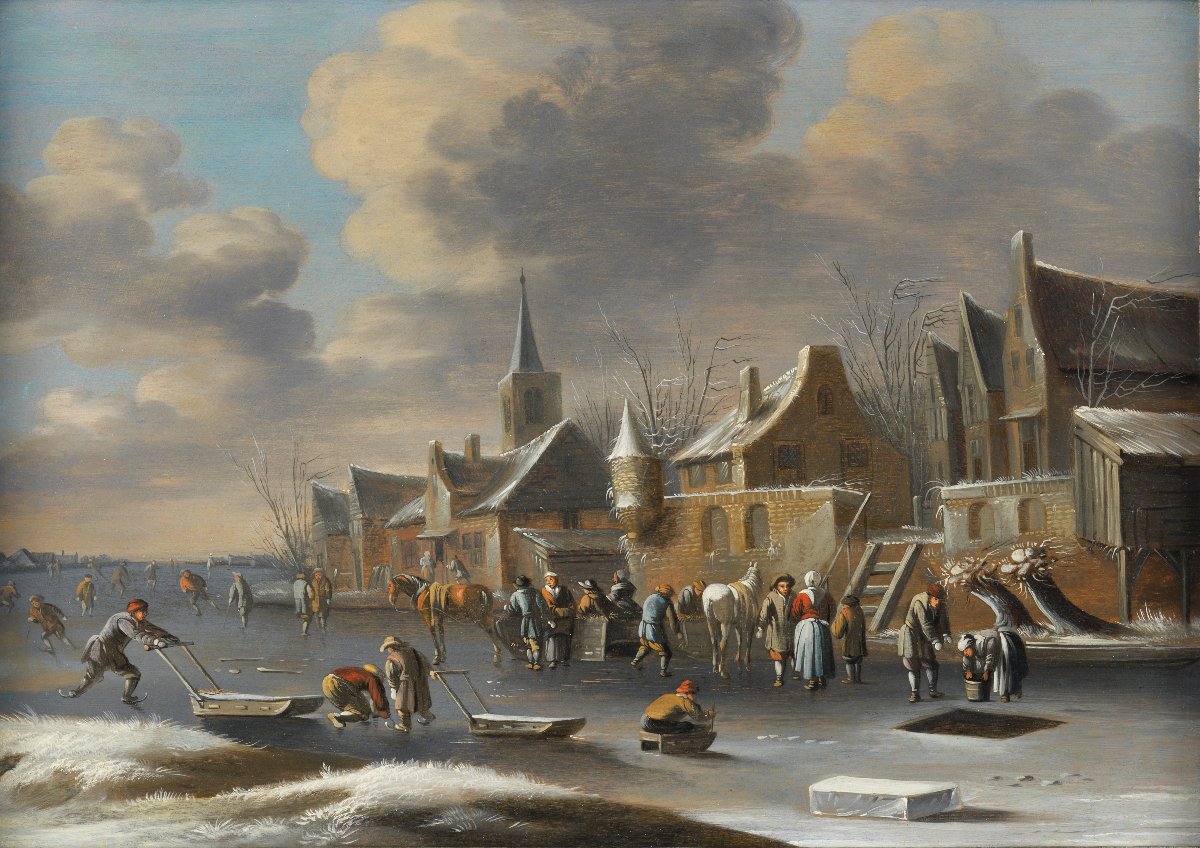 Les plaisirs de la glace – attribué à Klaes Molenaer (c. 1630 - 1676) -photo-2