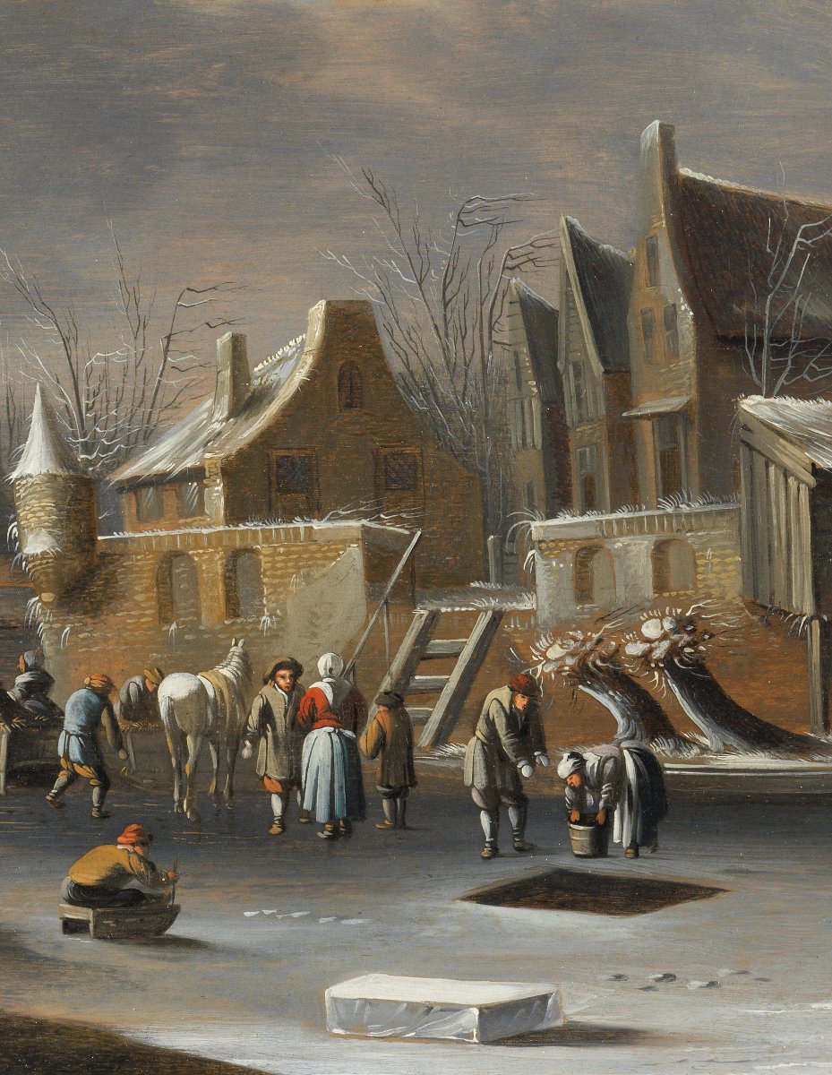 Les plaisirs de la glace – attribué à Klaes Molenaer (c. 1630 - 1676) -photo-3
