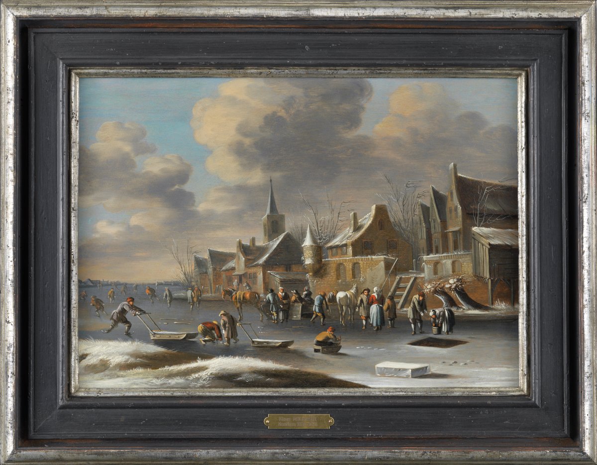 Les plaisirs de la glace – attribué à Klaes Molenaer (c. 1630 - 1676) 