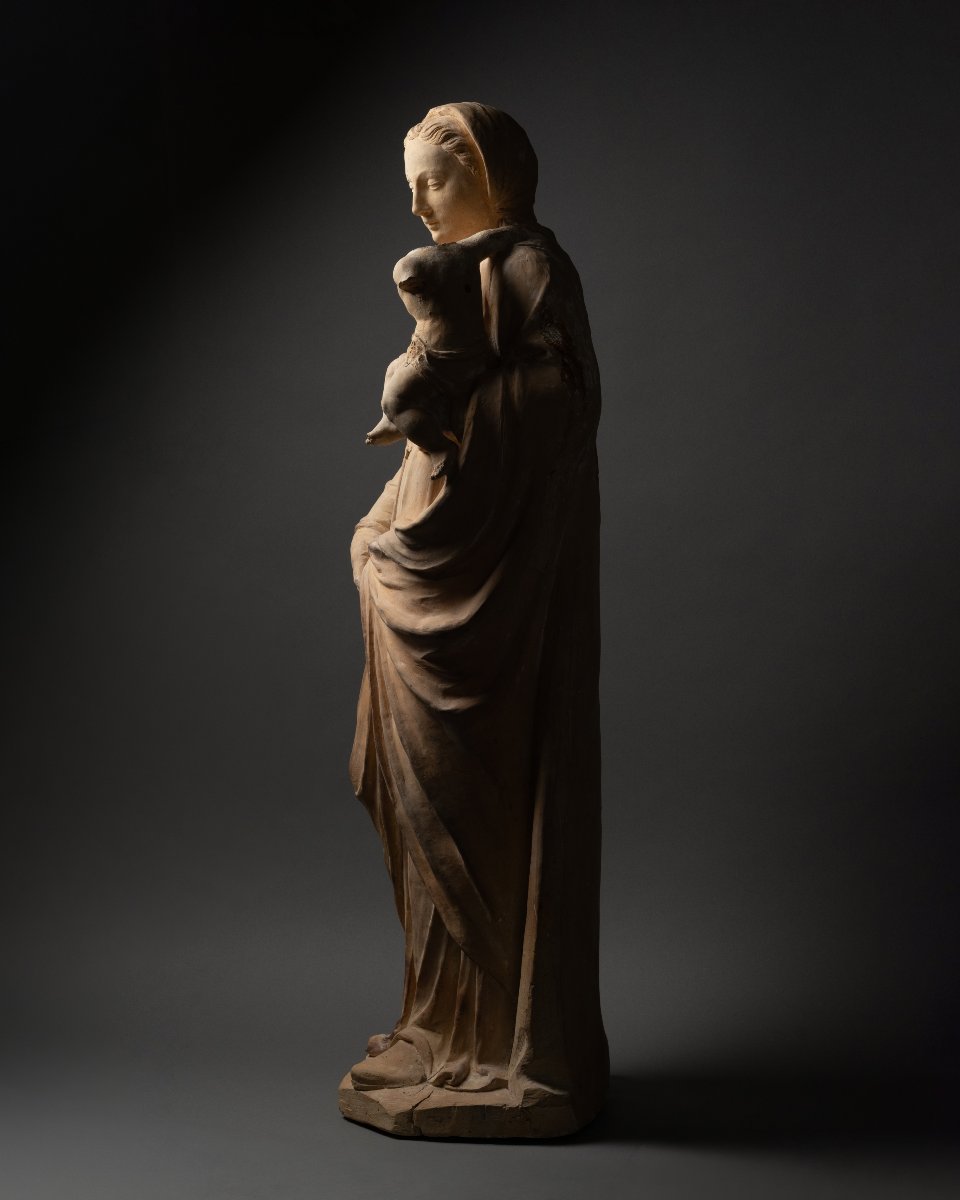 Virgin And Child, Terracotta, Le Mans Workshop, Circa 1580-photo-3