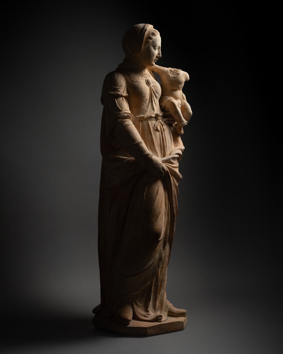 Virgin And Child, Terracotta, Le Mans Workshop, Circa 1580-photo-4
