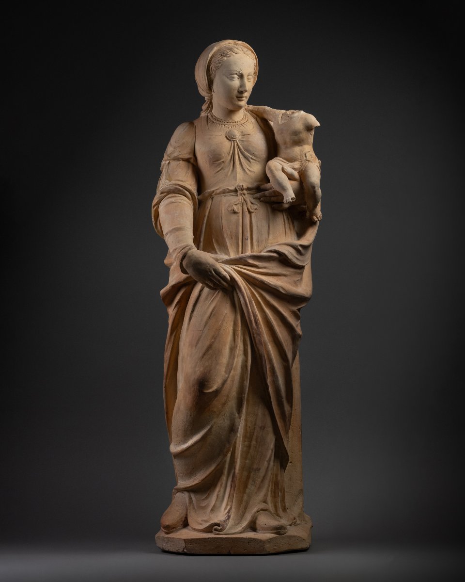 Virgin And Child, Terracotta, Le Mans Workshop, Circa 1580