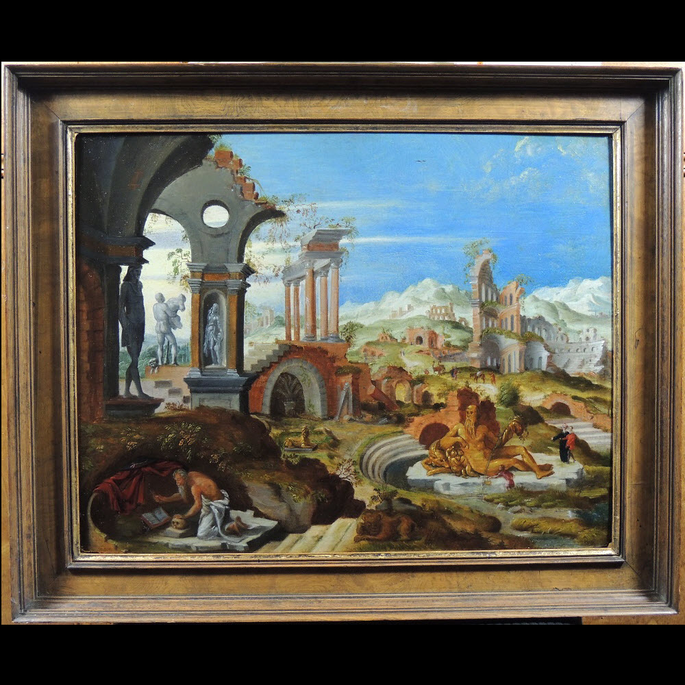 St-Jérôme dans les ruines de Rome – Pays-Bas fin 16ème siècle-photo-4