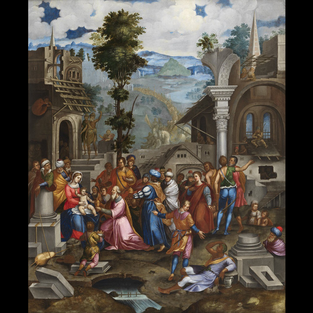Adoration des Mages – Ecole génoise, entourage de Battista Castello fin XVIème siècle.-photo-2