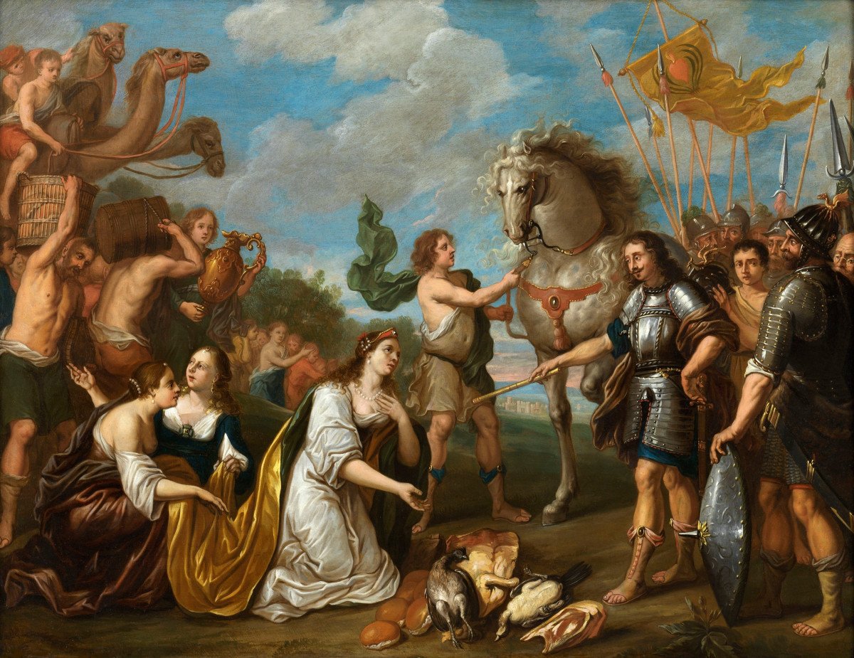 The Meeting Of David And Abigail – Attributed To Simon De Vos (1603 – 1676)-photo-2