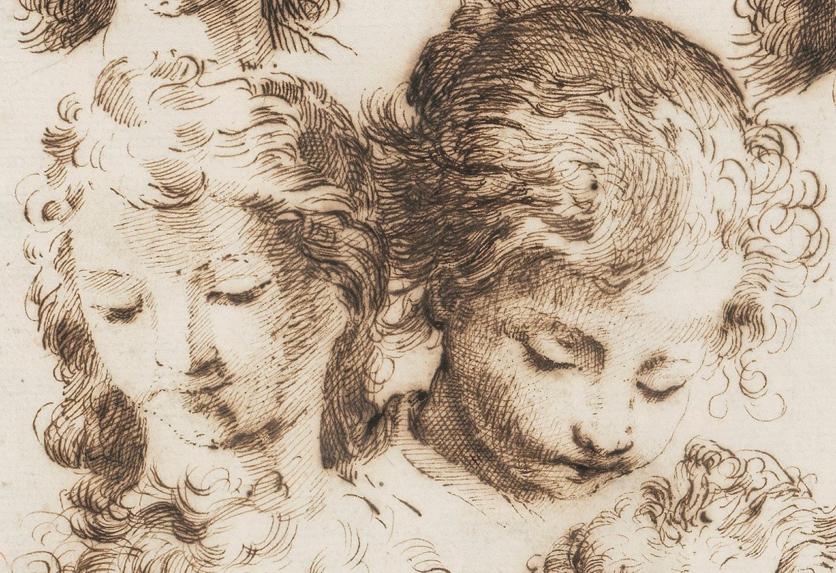 Etude de têtes – Giovanni Luigi Valesio (1583 – 1633)-photo-3
