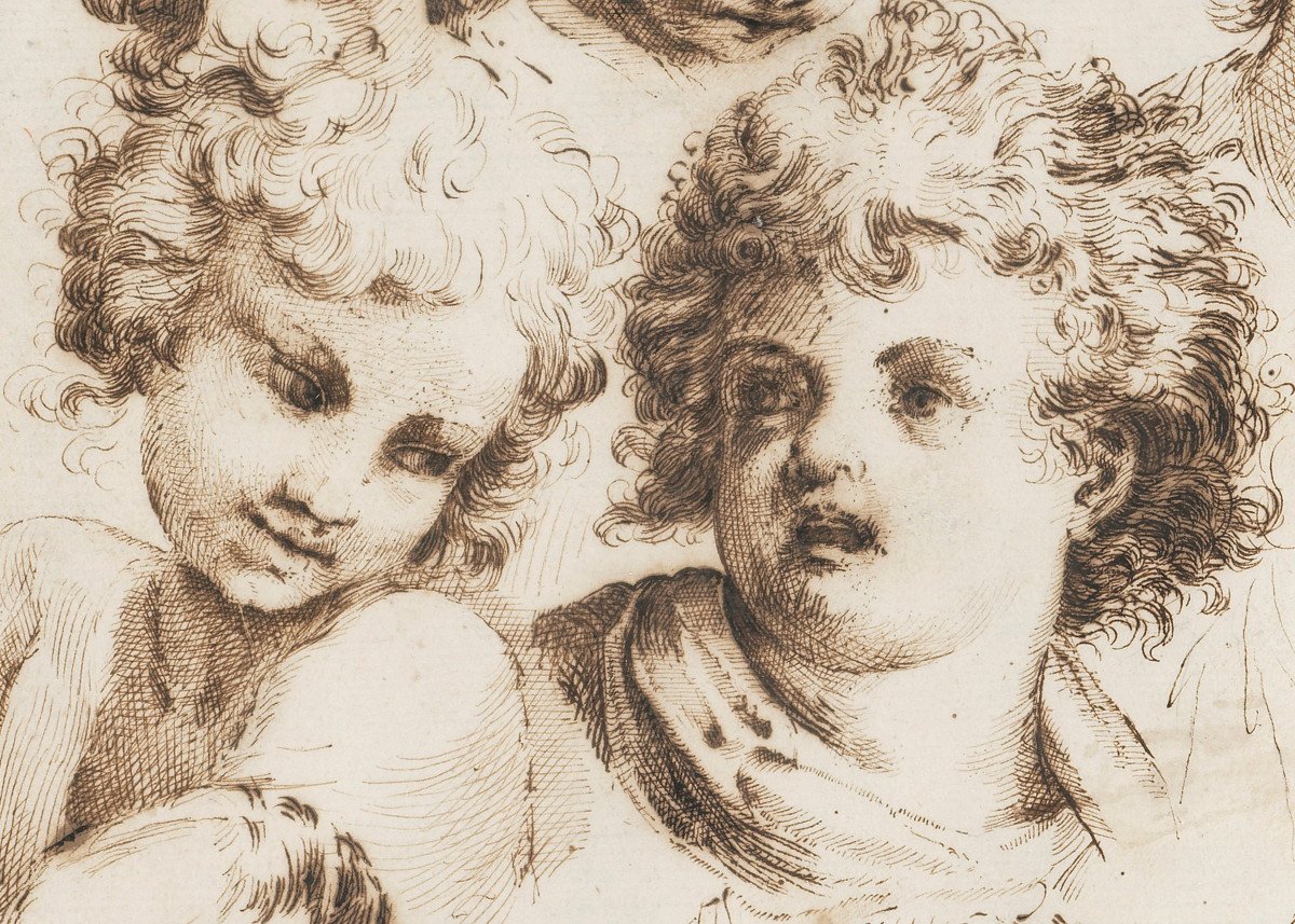 Study Of Heads - Giovanni Luigi Valesio (1583 - 1633)-photo-4