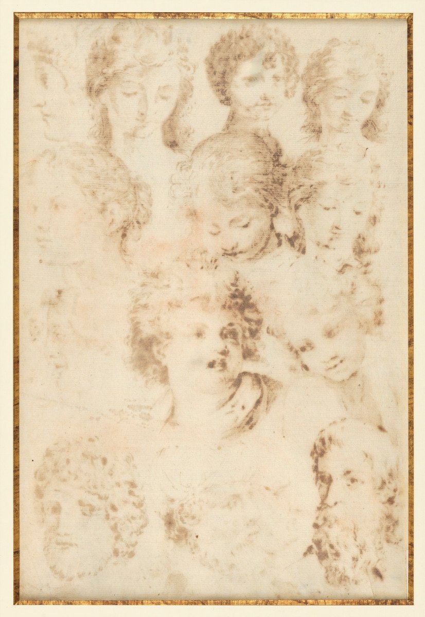 Study Of Heads - Giovanni Luigi Valesio (1583 - 1633)-photo-1