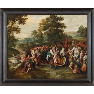 The Meeting Of Joseph And Jacob - Gaspar Van Der Lanen (1592 - After 1624)