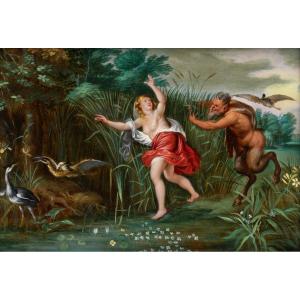 Pan And Syrinx - Jan Brueghel The Younger Workshop