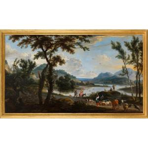 Paysage Italien – Attribué à Andrea Locatelli (1695 – 1741)