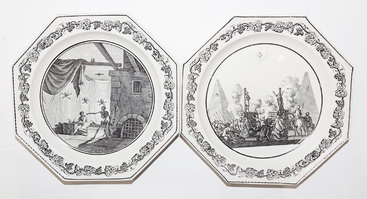Freemasonry, Eleven Plates Creil 1810-1820-photo-2