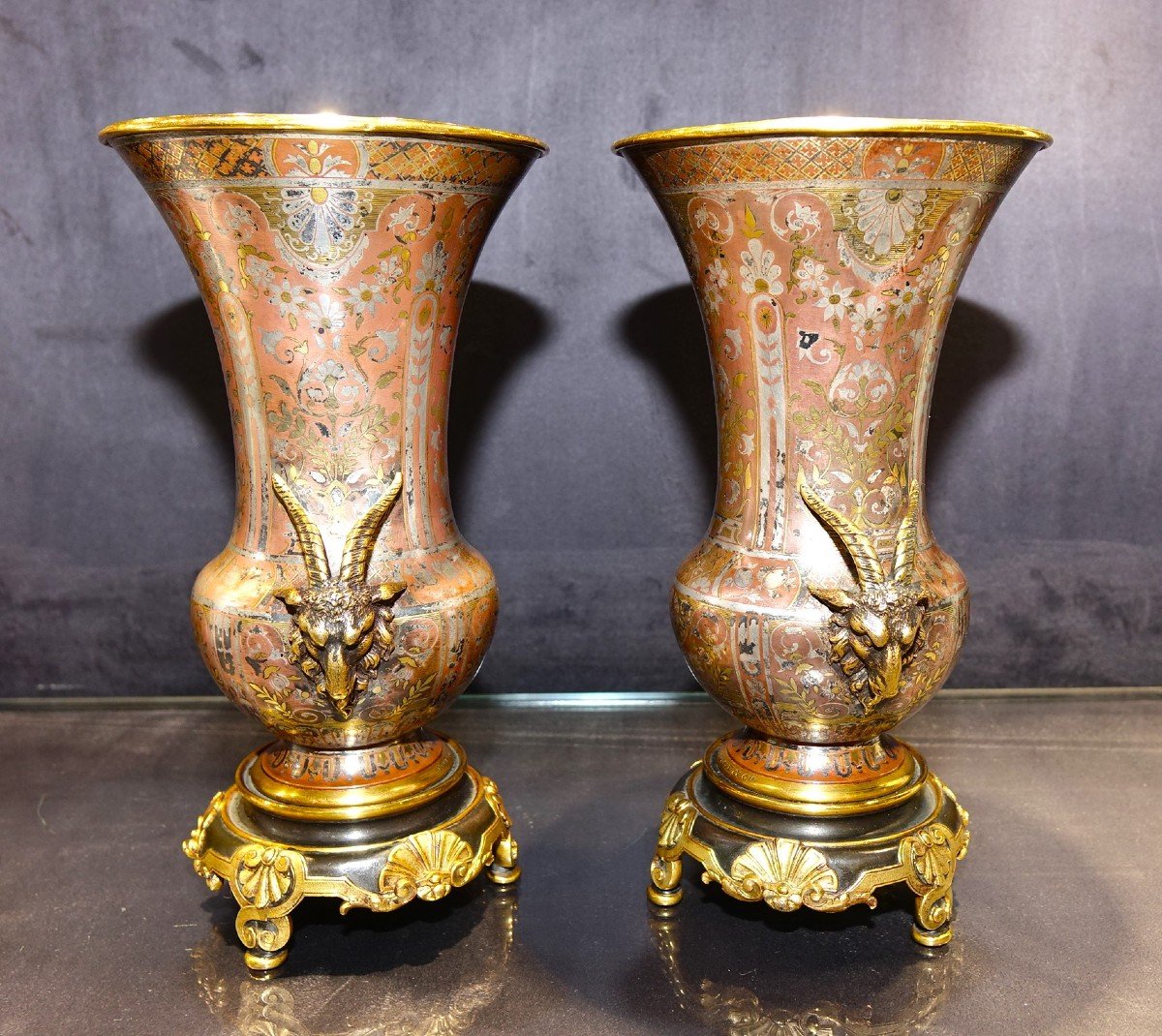Christofle Emile Reiber Paire de Vases 1875-photo-2
