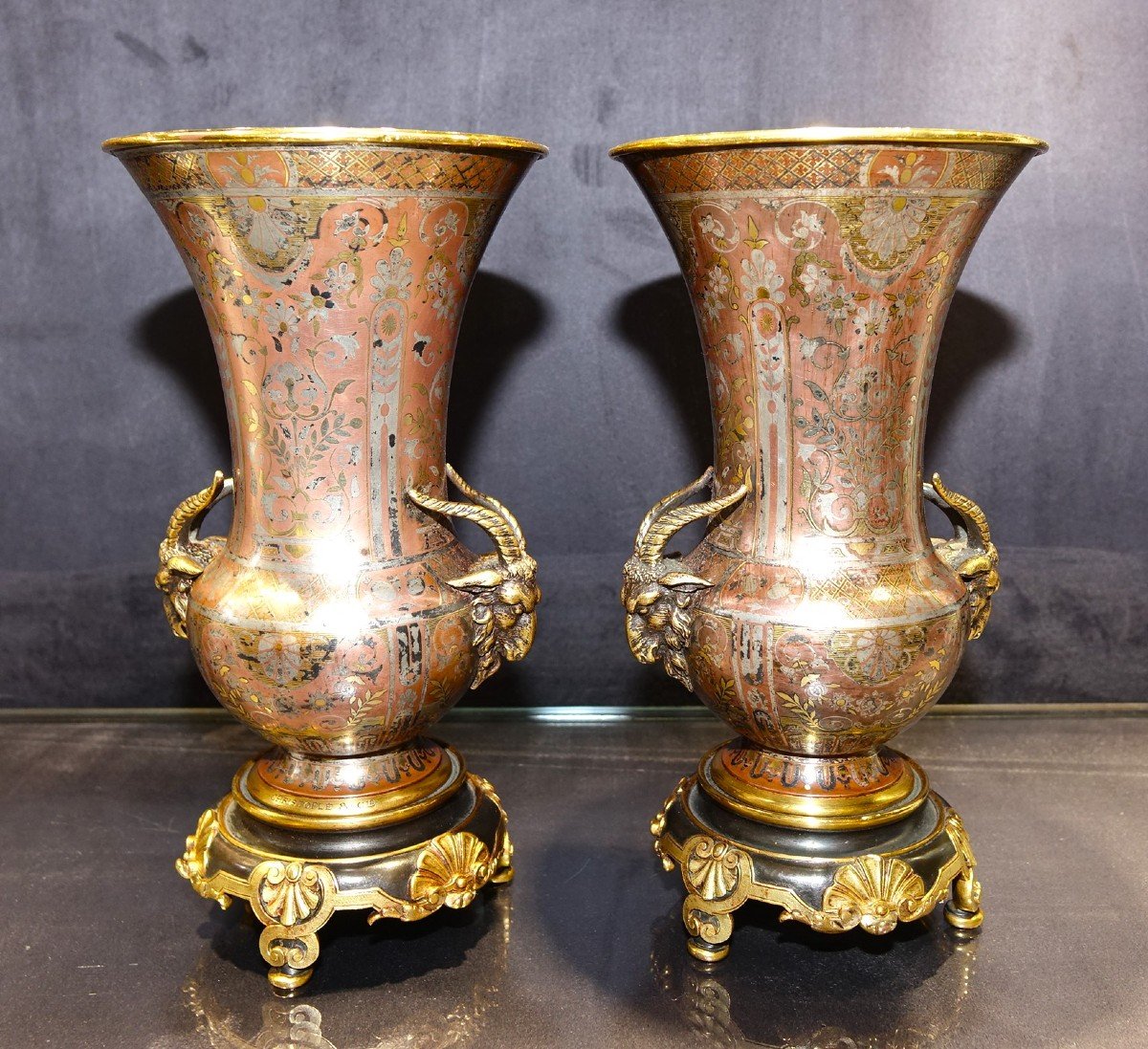 Christofle Emile Reiber Paire de Vases 1875-photo-3