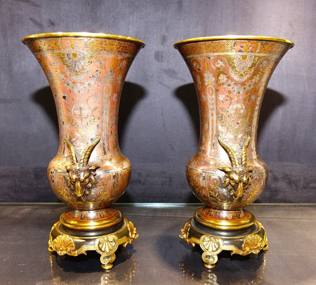 Christofle Emile Reiber Paire de Vases 1875-photo-4