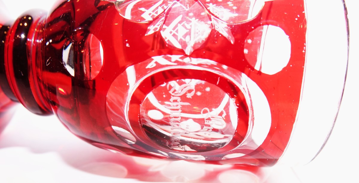 Franc Maçonnerie Verre 19è.-photo-3