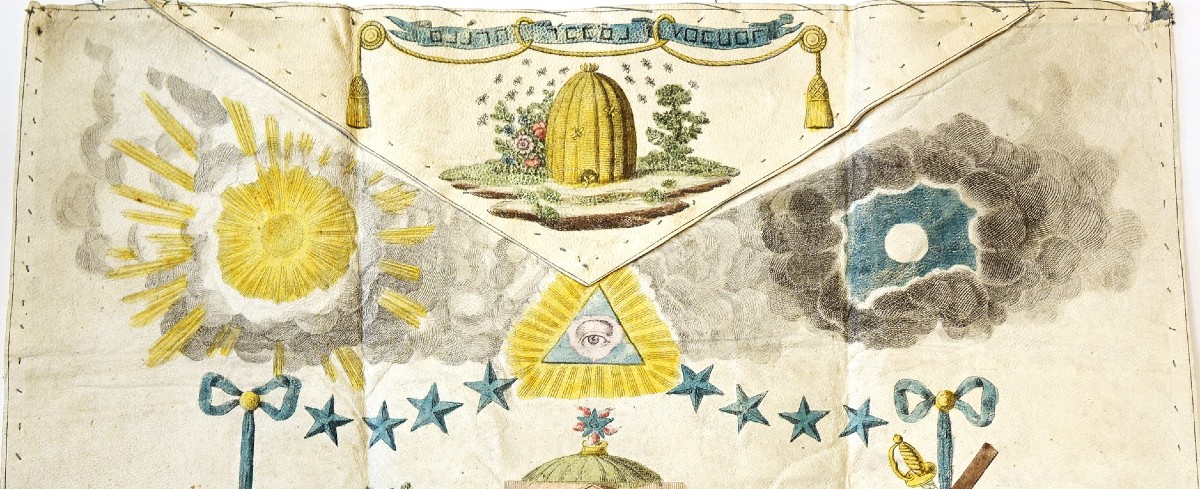 Franc Maçonnerie Tablier fin XVIIIè-photo-3