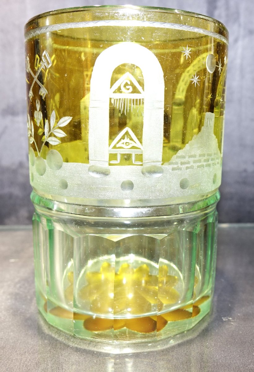 Franc Maçonnerie Important Verre-photo-3