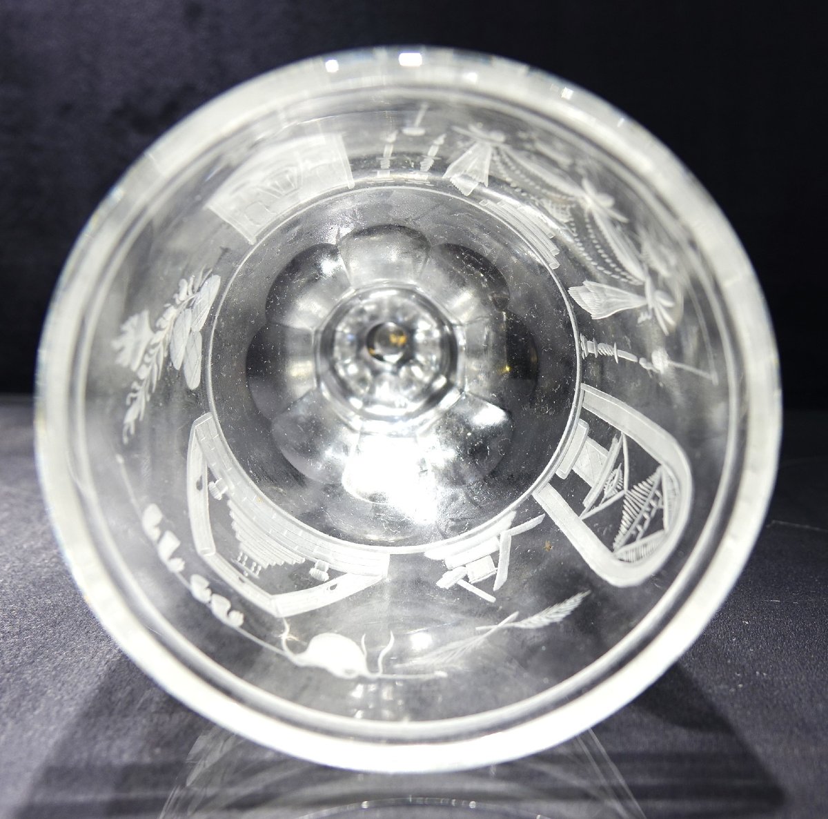 Freemasonry, Crystal Glass, 19th Century.-photo-1
