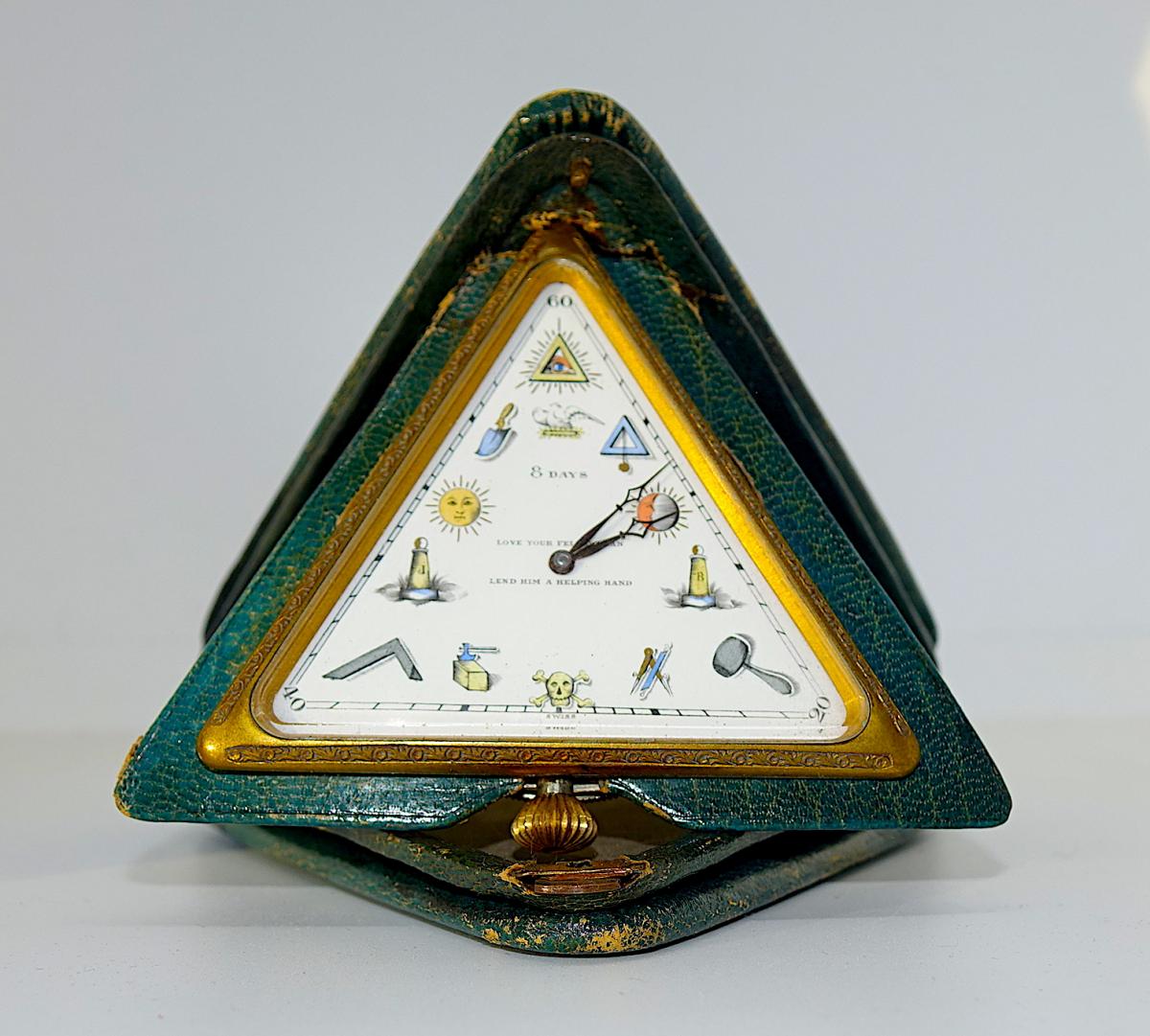 Travel Clock 1900, Freemasonry-photo-2