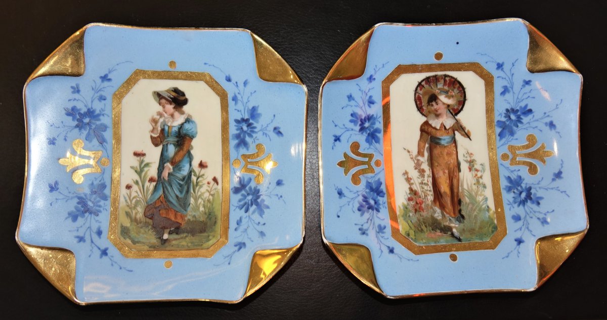 Limoges Two Plates Porcelain 19 Th