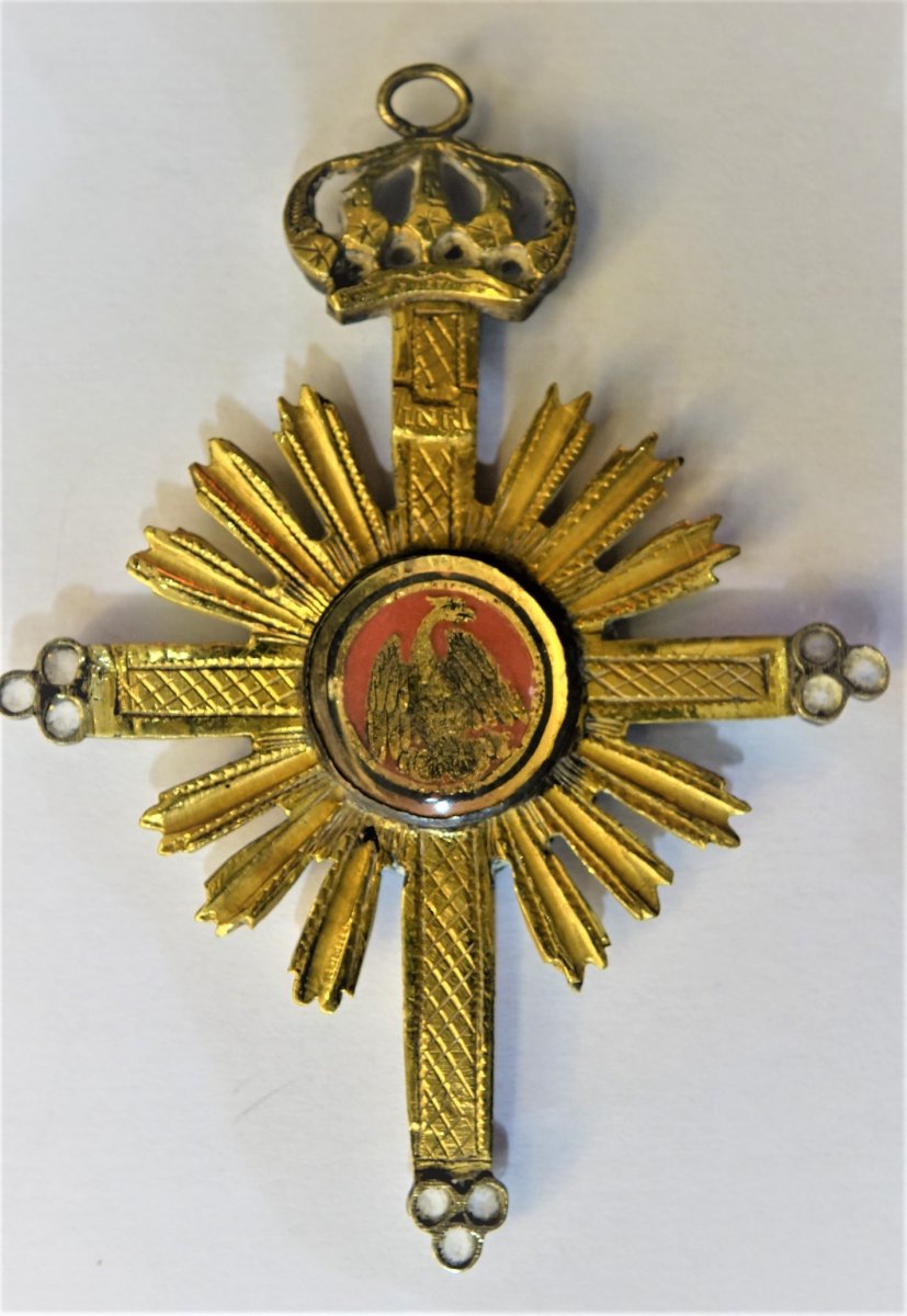 FRANC MACONNERIE BIJOU de CHEVALIER ROSE CROIX  en Vermeil Fin 18 ème.-photo-2