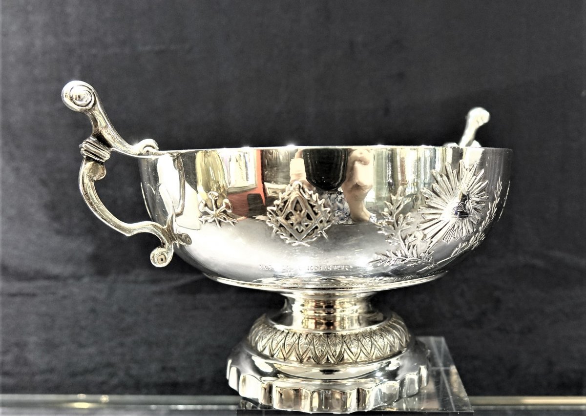 Freemasonry Wedding Cup In Silver 19th-photo-1