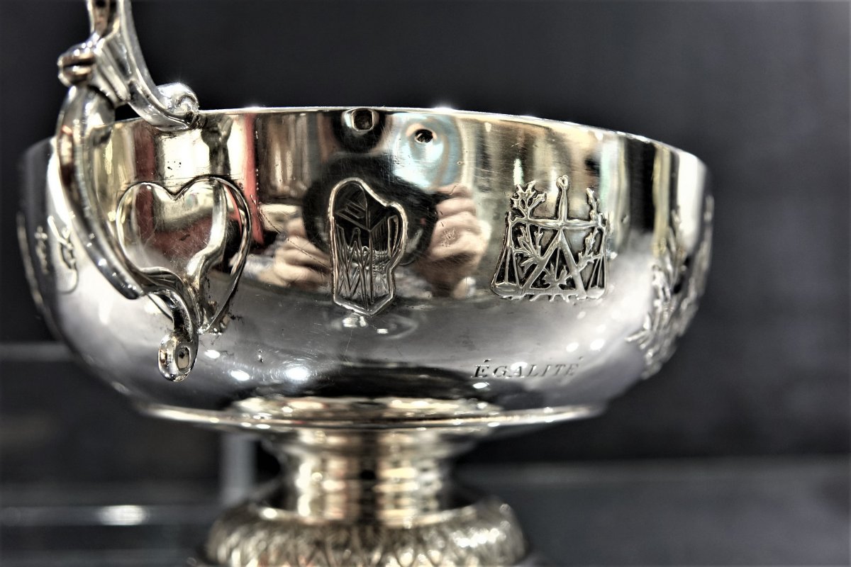 Freemasonry Wedding Cup In Silver 19th-photo-2