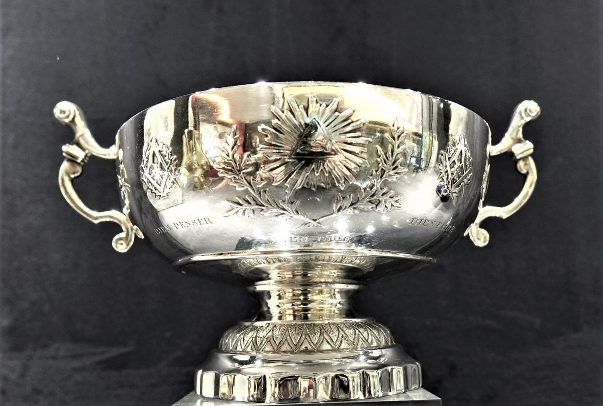 Freemasonry Wedding Cup In Silver 19th