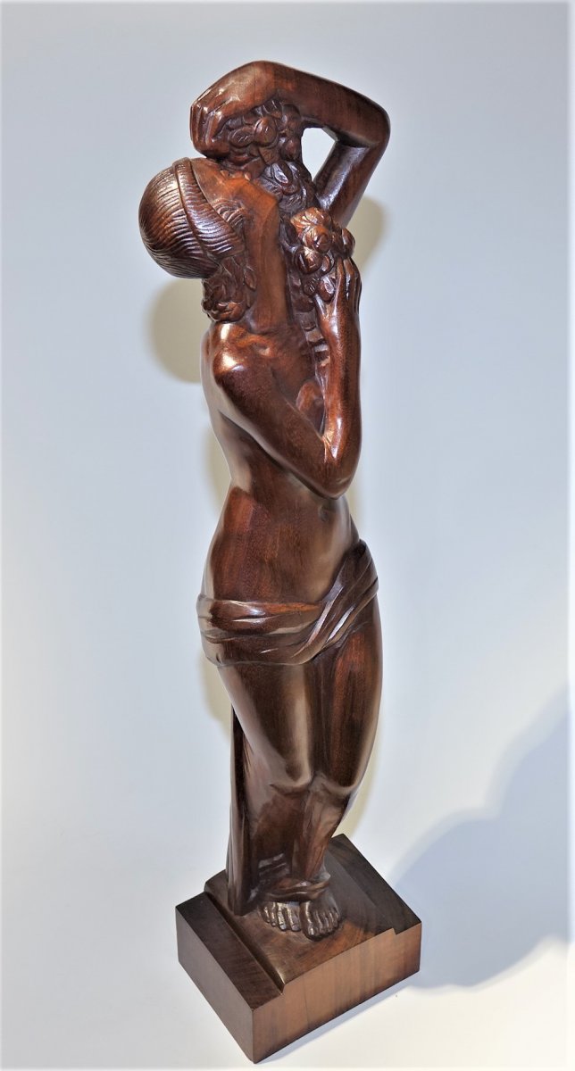 GILBERT PRIVAT SCULPTURE BOIS  "ROSES" 1929-photo-1