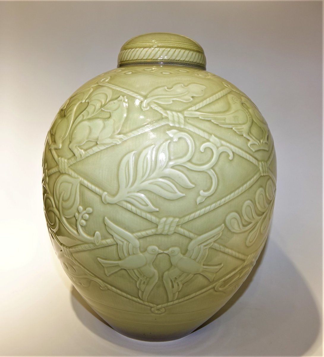 MANUFACTURE de SEVRES IMPOSANT VASE RAPIN 1939-photo-3