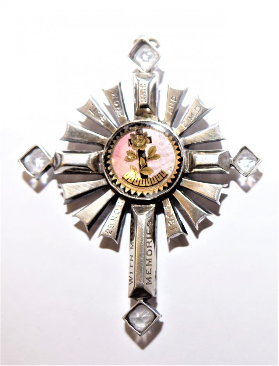 FRANC MACONNERIE, BIJOU de CHEVALIER ROSE CROIX  début 19ème-photo-2