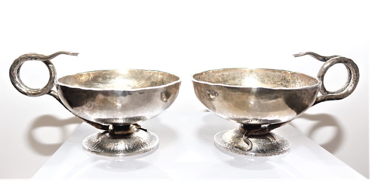 PAIRE de COUPES en ARGENT ARTDECO