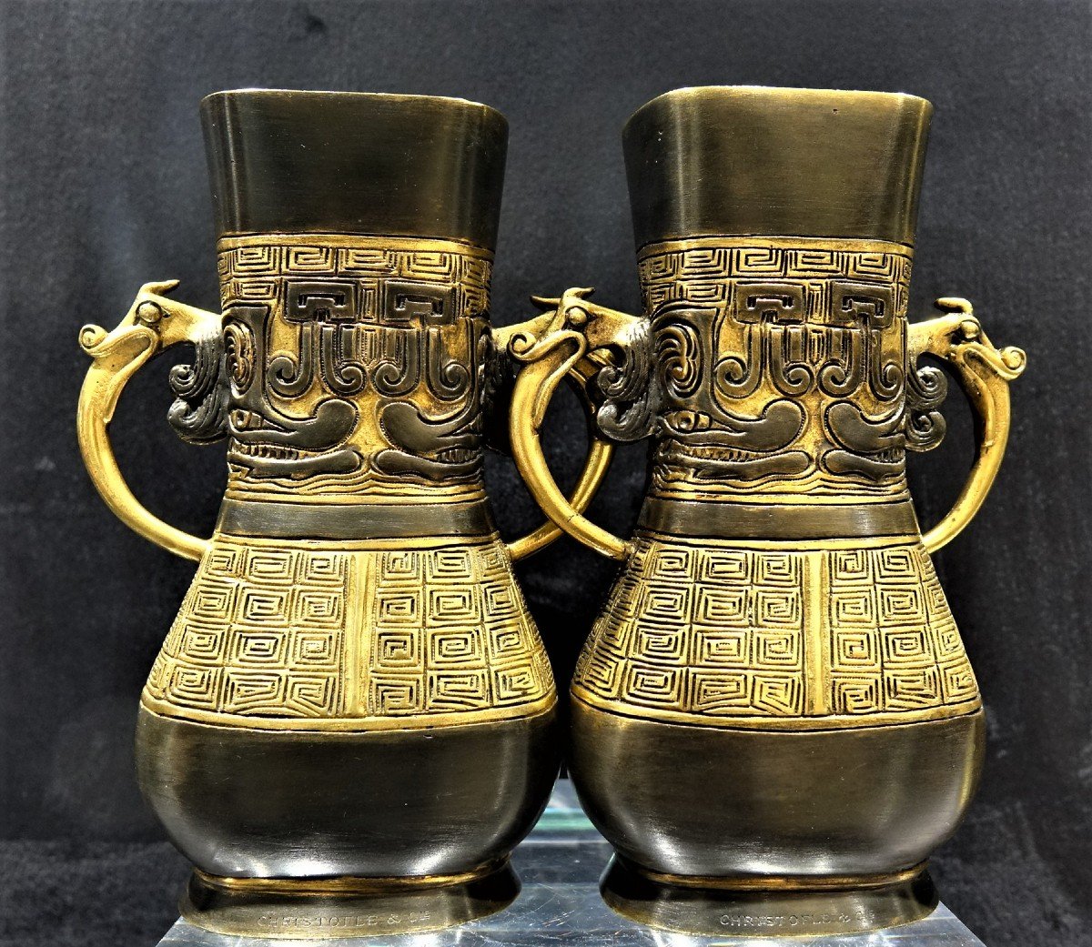 Christofle Emil Reiber Vases Pair Circa 1875