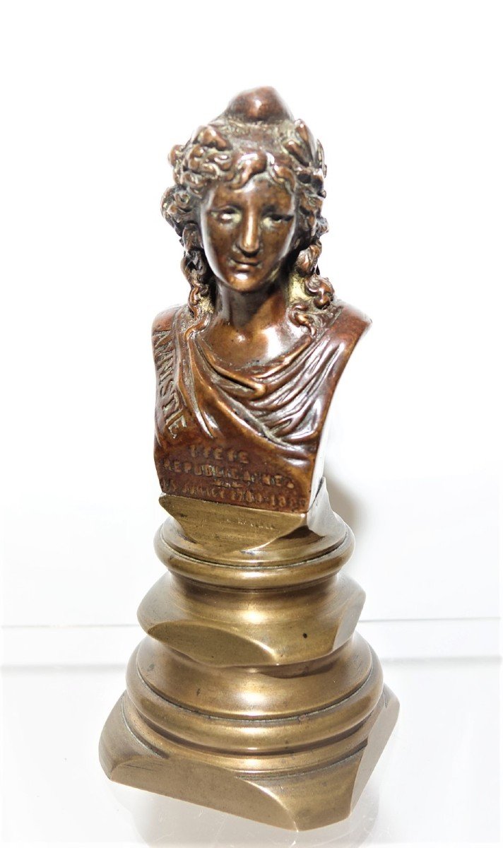 Bust Of Marianne In Bronze 19th-photo-2