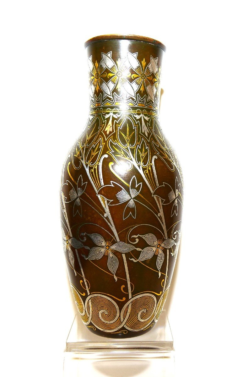 Christofle Vase Art Nouveau. Fin 19è.-photo-2