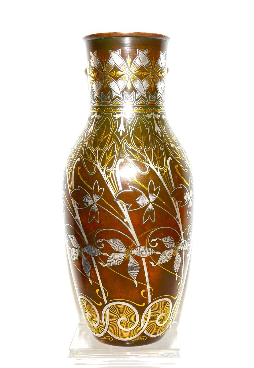 Christofle Art Nouveau Vase. Late 19th.-photo-3