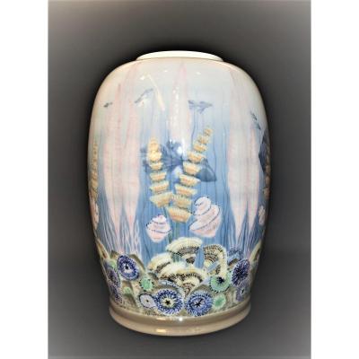 IMPORTANT VASE en PORCELAINE de SEVRES 1937