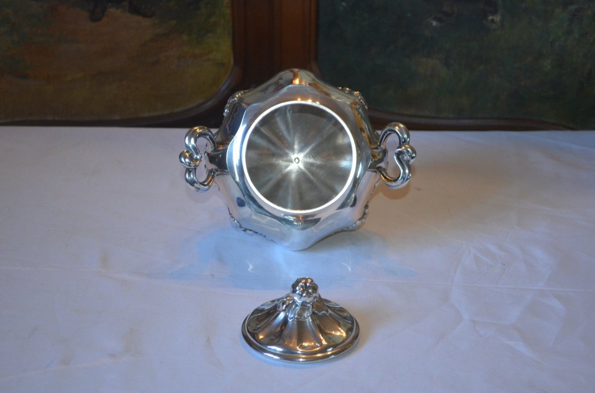 Large Sugar Bowl In Sterling Silver 19th Century-photo-3