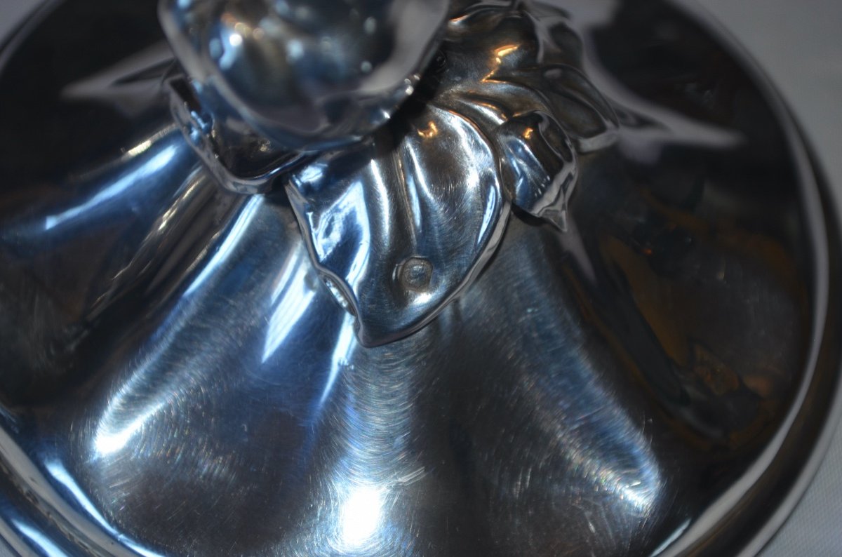 Large Sugar Bowl In Sterling Silver 19th Century-photo-7