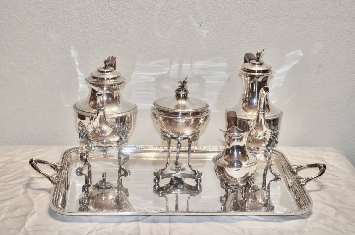 Tea And Coffee Service In Sterling Silver 19th Century-photo-2