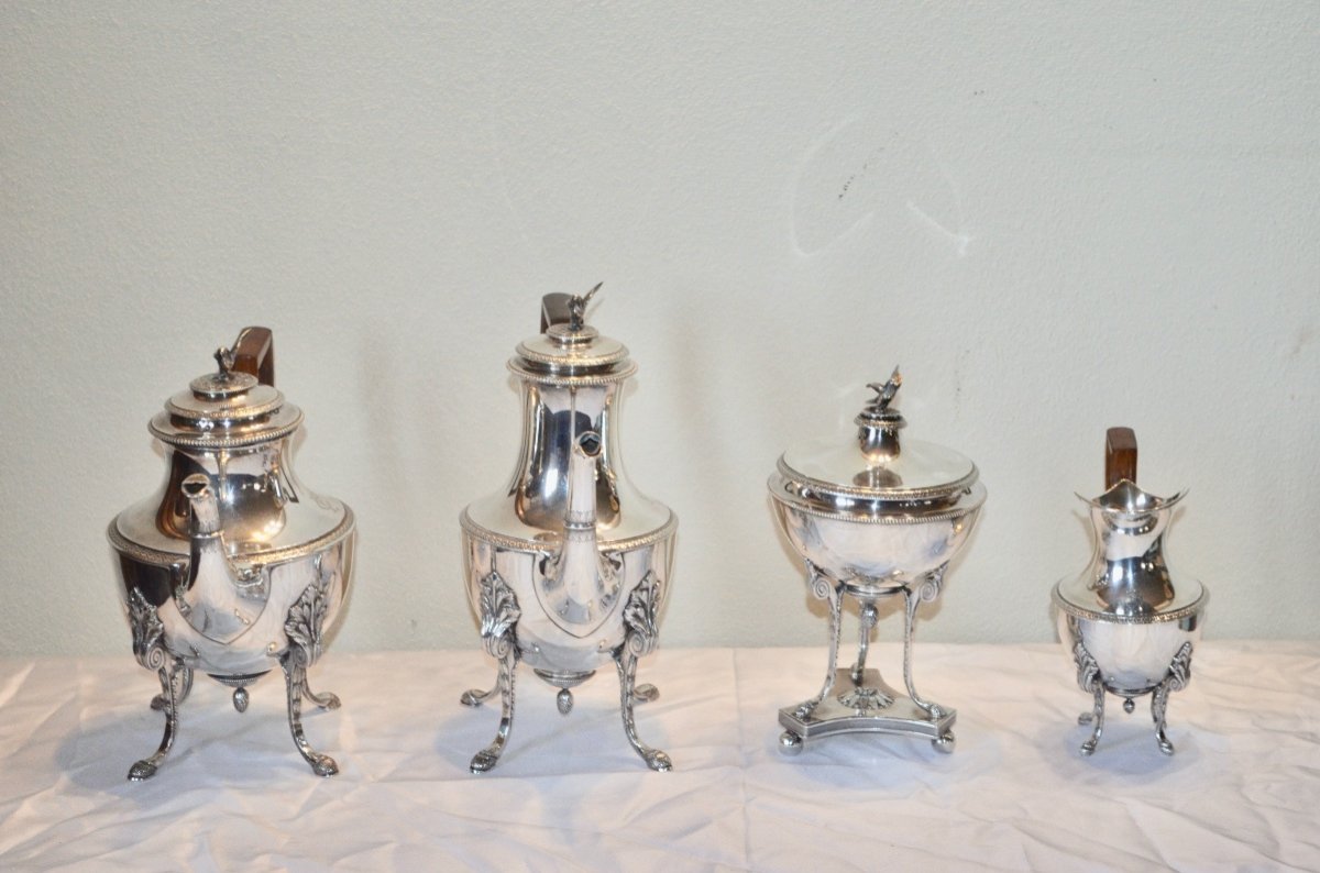 Tea And Coffee Service In Sterling Silver 19th Century-photo-4