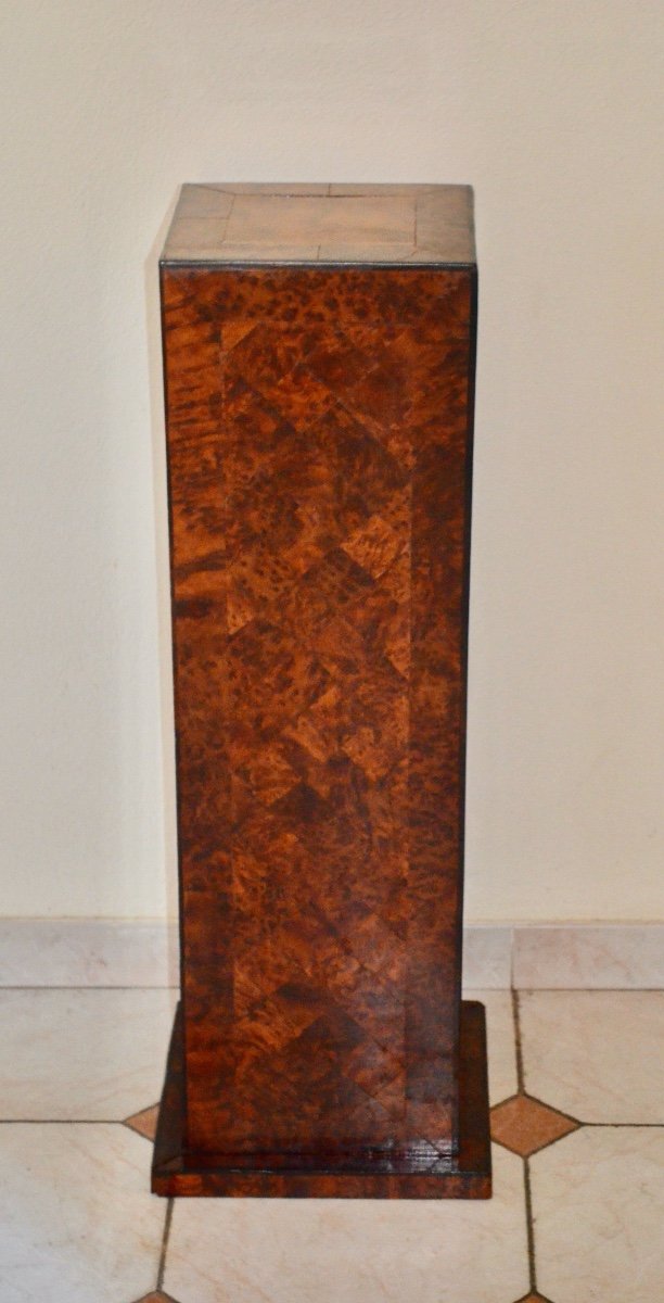 Column In Maple Burl Art Deco Period-photo-3