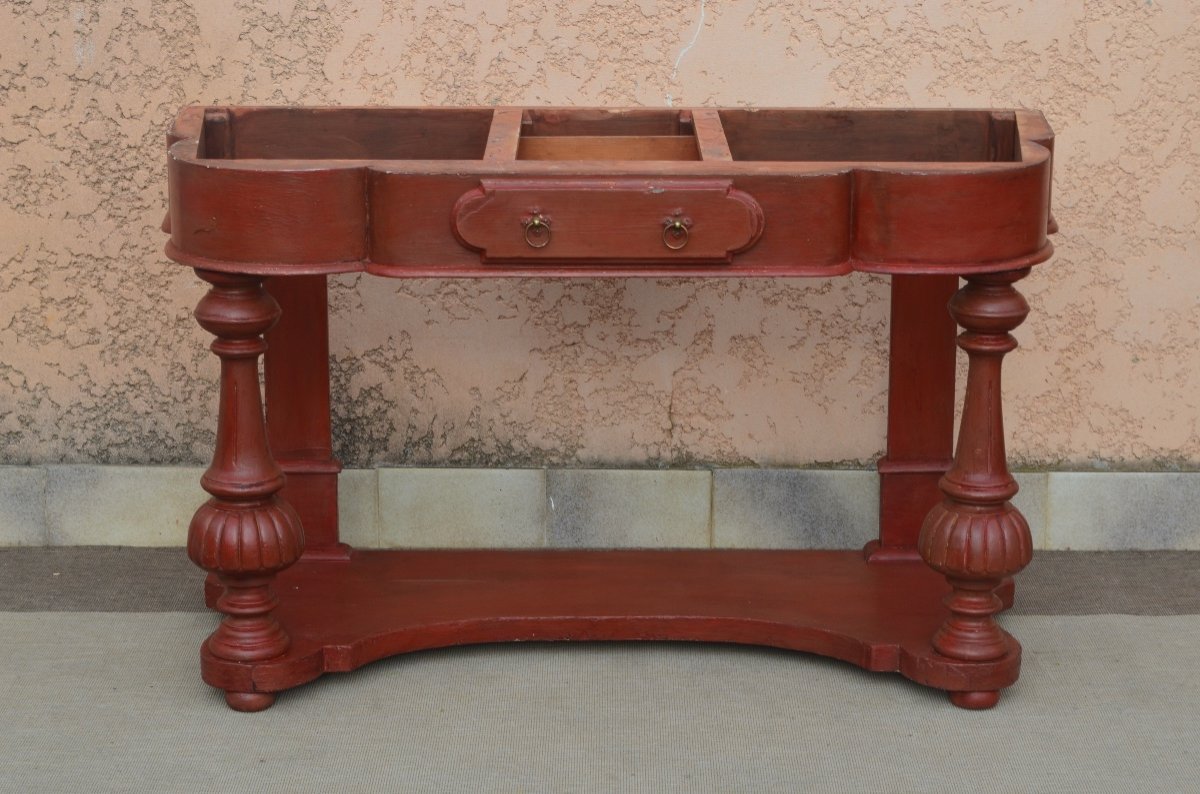 Large Dressing Table In Patinated Wood Early 19th Century-photo-4