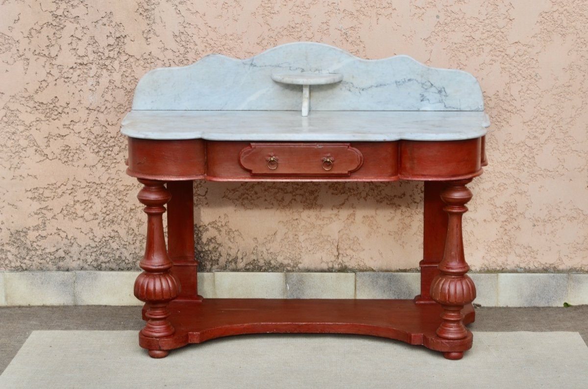 Large Dressing Table In Patinated Wood Early 19th Century